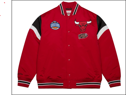 Men's Mitchell & Ness Red Chicago Bulls Hardwood Classics Authentic Warm-Up  Full-Snap Jacket