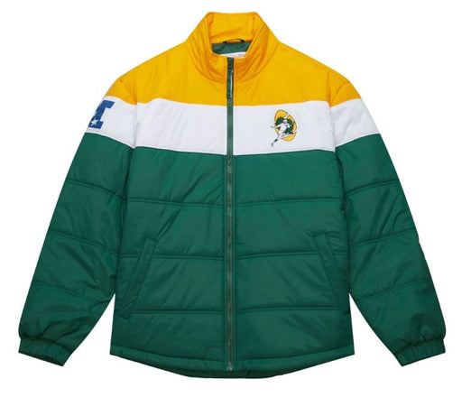 Mitchell & Ness Jacket Green Bay Packers Mitchell & Ness Green Clutch Puffer Jacket - Men's