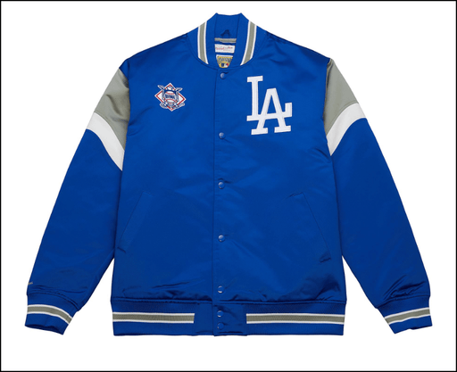 Los Angeles Dodgers Mitchell & Ness Blue Heavyweight Satin Jacket - Men's