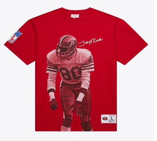 Mitchell & Ness Shirts Adult Jerry Rice San Francisco 49ers Mitchell & Ness Red NFL Ultimate T-Shirt - Men's