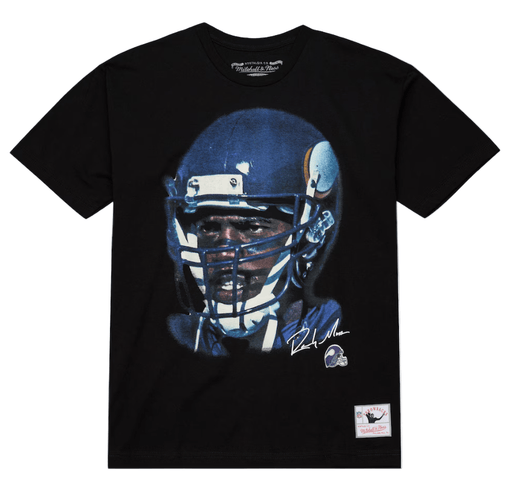 Mitchell & Ness Shirts Adult Randy Moss Minnesota Vikings Mitchell & Ness Black Real NFL Big Face T-Shirt - Men's