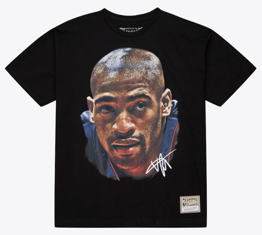 Mitchell & Ness Shirts Adult Vince Carter Toronto Raptors Mitchell & Ness Black Real NBA Big Face T-Shirt - Men's