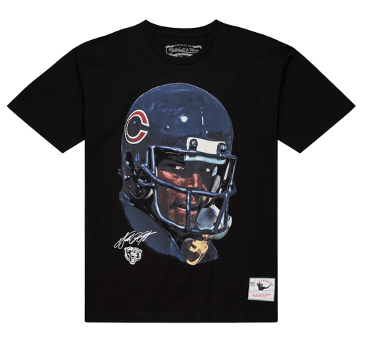 Mitchell & Ness Shirts Adult Walter Payton Chicago Bears Mitchell & Ness Black Real NFL Big Face T-Shirt - Men's