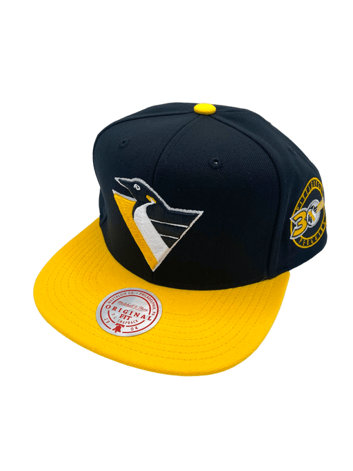 Mitchell & Ness Snapback Hat Adjustable / Black Pittsburgh Penguins Mitchell & Ness Black 2 Tone Side Patch Snapback Hat