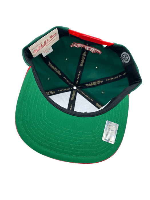 Mitchell & Ness Snapback Hat Adjustable / Green Adult Minnesota Wild Mitchell & Ness Green 2 Tone Snapback Hat - Men's