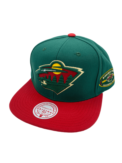 Minnesota Wild Mitchell & Ness Green/Red 2 Tone Side Patch Snapback Hat