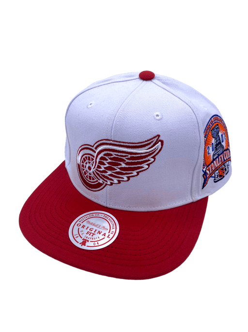 Detroit Red Wings Mitchell & Ness White 2 Tone Side Patch Snapback Hat