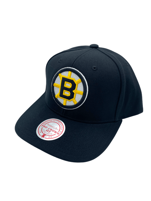 Mitchell & Ness Snapback Hat OSFM / Black Adult Boston Bruins Mitchell & Ness Black Team Ground 2.0 Snapback Hat - Men's