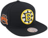 Mitchell & Ness Snapback Hat OSFM / Black Adult Boston Bruins Mitchell & Ness Black Top Spot Side Patch Snapback Hat - Men's