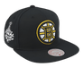 Mitchell & Ness Snapback Hat OSFM / Black Adult Boston Bruins Mitchell & Ness Black Top Spot Side Patch Snapback Hat - Men's