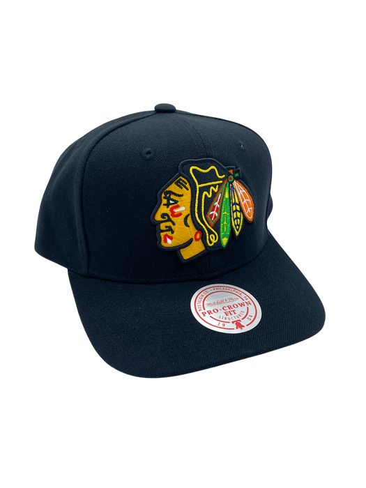 Mitchell & Ness Snapback Hat OSFM / Black Adult Chicago Blackhawks Mitchell & Ness Black Team Ground 2.0 Snapback Hat - Men's