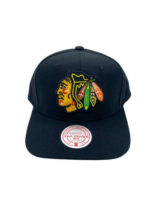 Mitchell & Ness Snapback Hat OSFM / Black Adult Chicago Blackhawks Mitchell & Ness Black Team Ground 2.0 Snapback Hat - Men's