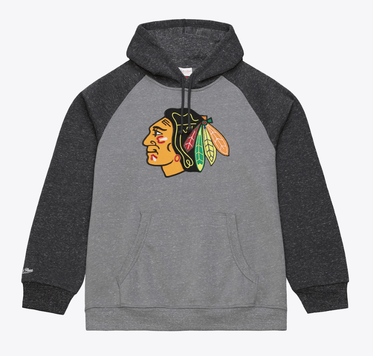 Mitchell & Ness Sweatshirts Adult Chicago Blackhawks Mitchell & Ness Gray Winning Streak Fleece Hooded Sweatshirt - Men's