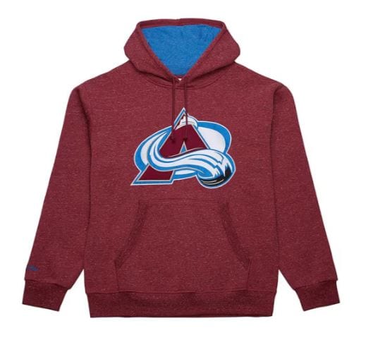 Mitchell & Ness Sweatshirts Adult Colorado Avalanche Mitchell & Ness Maroon Snow Washed Hooded Sweatshirt - Men's