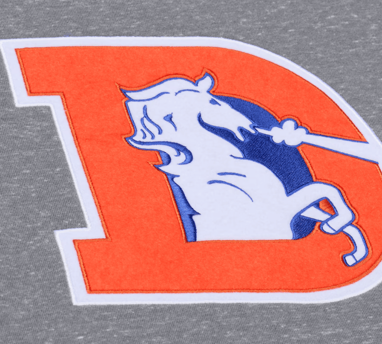 Mitchell & Ness Sweatshirts Adult Denver Broncos Mitchell & Ness Gray Winning Streak Fleece Hooded Sweatshirt - Men's