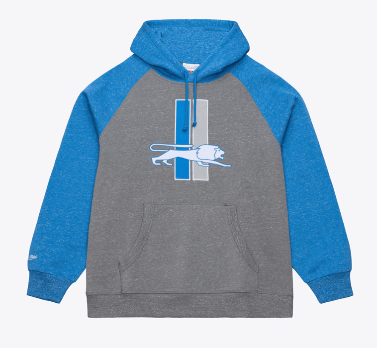Mitchell & Ness Sweatshirts Adult Detroit Lions Mitchell & Ness Gray Winning Streak Fleece Hooded Sweatshirt - Men's