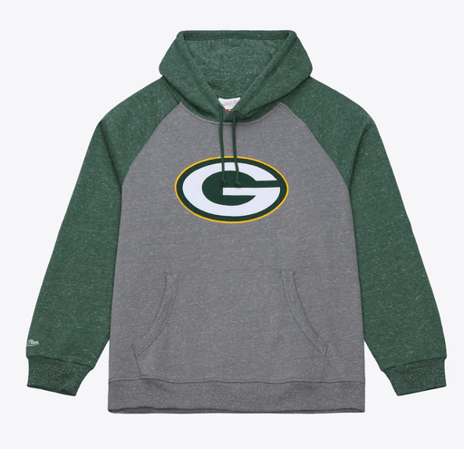 Mitchell & Ness Sweatshirts Adult Green Bay Packers Mitchell & Ness Gray Winning Streak Fleece Hooded Sweatshirt - Men's