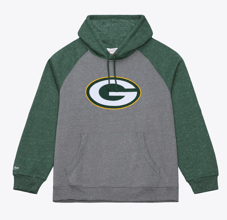 Mitchell & Ness Sweatshirts Adult Green Bay Packers Mitchell & Ness Gray Winning Streak Fleece Hooded Sweatshirt - Men's