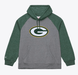 Mitchell & Ness Sweatshirts Adult Green Bay Packers Mitchell & Ness Gray Winning Streak Fleece Hooded Sweatshirt - Men's