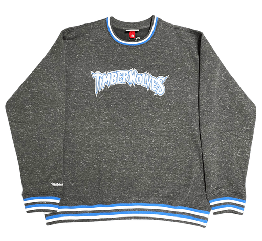 Mitchell & Ness Sweatshirts Adult Minnesota Timberwolves Mitchell & Ness Gray Winning Streak Fleece Crewneck Sweatshirt - Men's