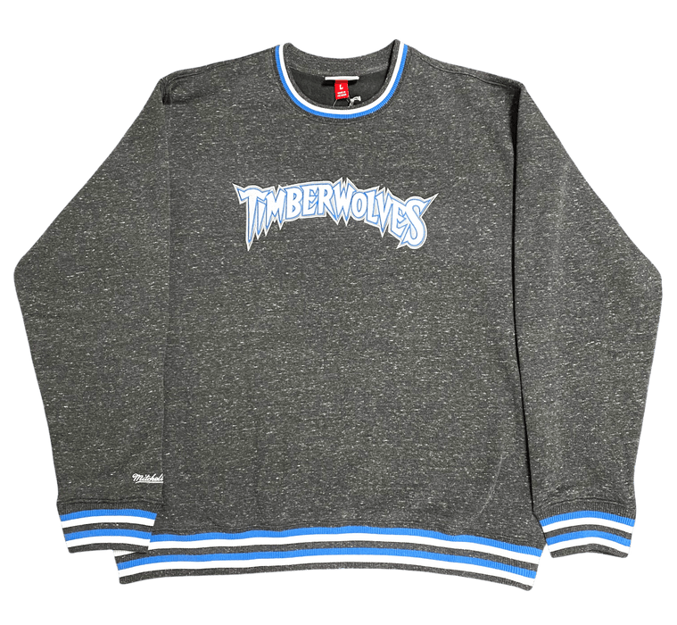 Mitchell & Ness Sweatshirts Adult Minnesota Timberwolves Mitchell & Ness Gray Winning Streak Fleece Crewneck Sweatshirt - Men's