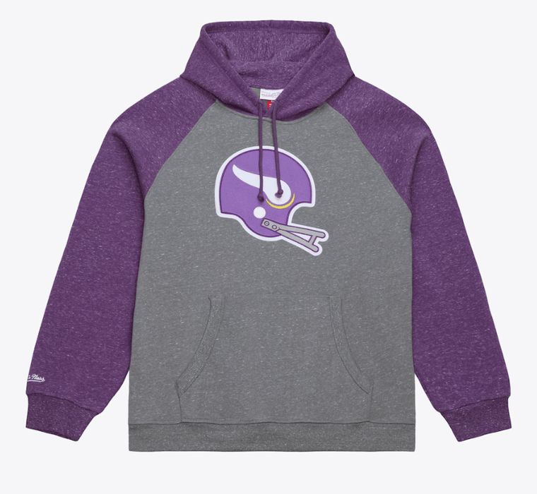 Mitchell & Ness Sweatshirts Adult Minnesota Vikings Mitchell & Ness Gray Winning Streak Fleece Hooded Sweatshirt - Men's