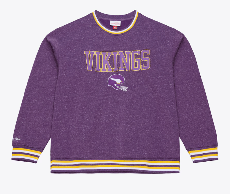 Mitchell & Ness Sweatshirts Adult Minnesota Vikings Mitchell & Ness Purple Winning Streak Fleece Crewneck Sweatshirt - Men's
