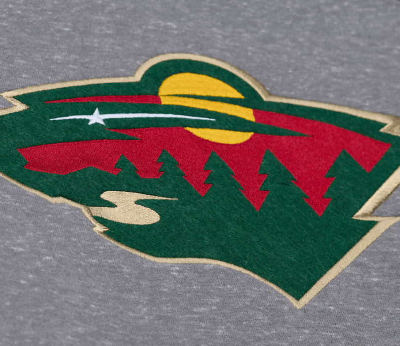 Mitchell & Ness Sweatshirts Adult Minnesota Wild Mitchell & Ness Gray Winning Streak Fleece Hooded Sweatshirt - Men's
