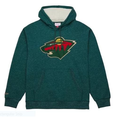 Mitchell & Ness Sweatshirts Adult Minnesota Wild Mitchell & Ness Green Snow Washed Hooded Sweatshirt - Men's