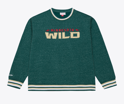 Mitchell & Ness Sweatshirts Adult Minnesota Wild Mitchell & Ness Green Winning Streak Fleece Crewneck Sweatshirt - Men's