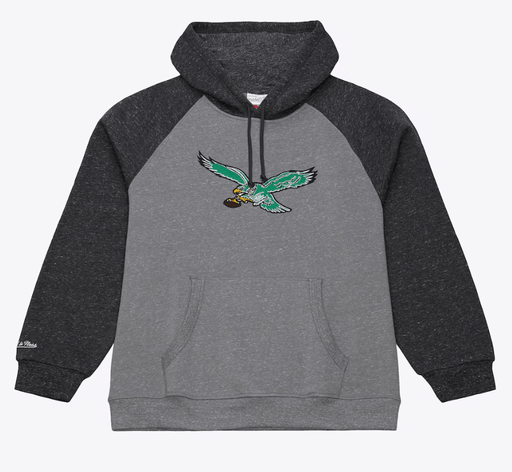 Mitchell & Ness Sweatshirts Adult Philadelphia Eagles Mitchell & Ness Gray Winning Streak Fleece Hooded Sweatshirt - Men's