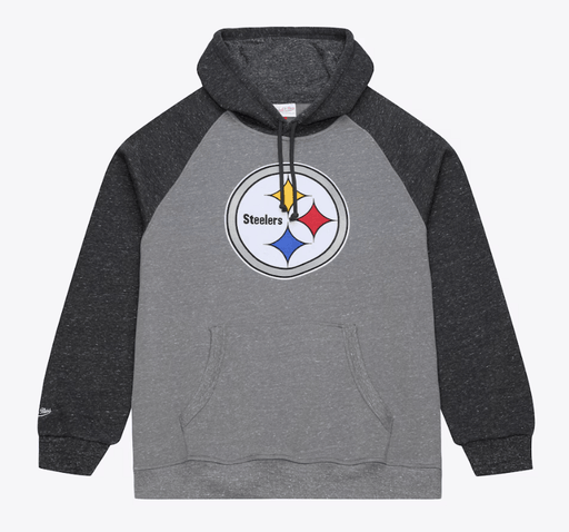 Mitchell & Ness Sweatshirts Adult Pittsburgh Steelers Mitchell & Ness Gray Winning Streak Fleece Hooded Sweatshirt - Men's