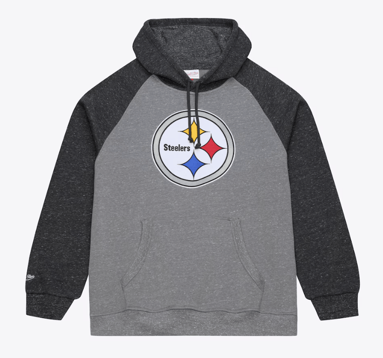 Mitchell & Ness Sweatshirts Adult Pittsburgh Steelers Mitchell & Ness Gray Winning Streak Fleece Hooded Sweatshirt - Men's