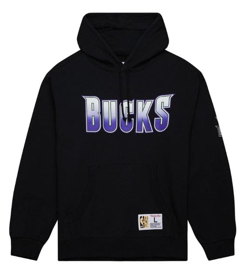 Mitchell & Ness Sweatshirts Milwaukee Bucks Mitchell & Ness Black Game Time Vintage Hooded Sweatshirt - Men's