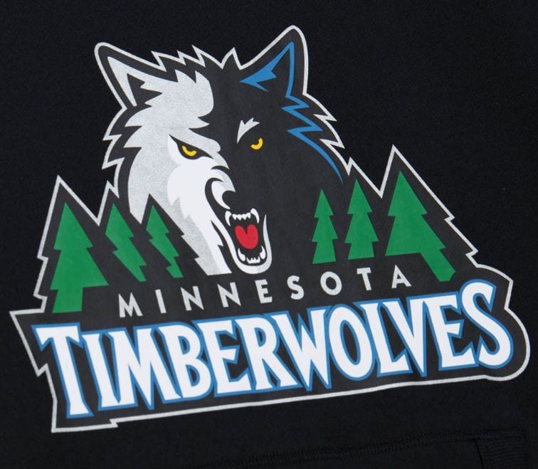 Mitchell & Ness Sweatshirts Minnesota Timberwolves Mitchell & Ness Black Game Time Vintage Hooded Sweatshirt - Men's