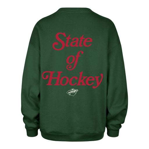 Mitchell & Ness Sweatshirts Minnesota Wild 47 Brand Green Shout Out Oversize Crewneck Sweatshirt - Women's