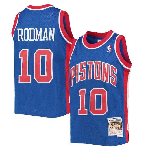 Mitchell & Ness Youth Jersey Youth Dennis Rodman Detroit Pistons Mitchell & Ness Blue 1988-89 NBA Throwback Jersey
