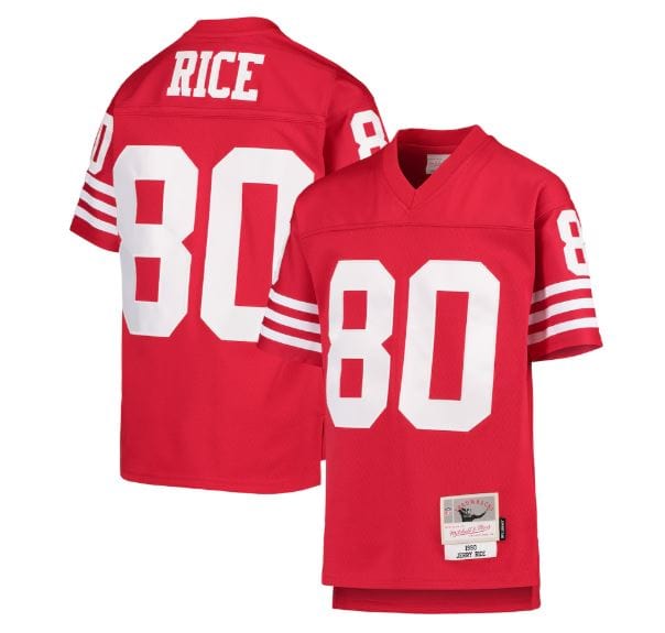 Youth Jerry Rice San Francisco 49ers Mitchell & Ness Red Throwback Jersey - Unisex