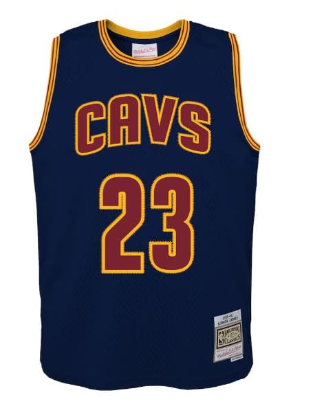 Mitchell & Ness Youth Jersey Youth LeBron James Cleveland Cavaliers Mitchell & Ness Navy 2015-16 NBA Throwback Jersey  - Unisex