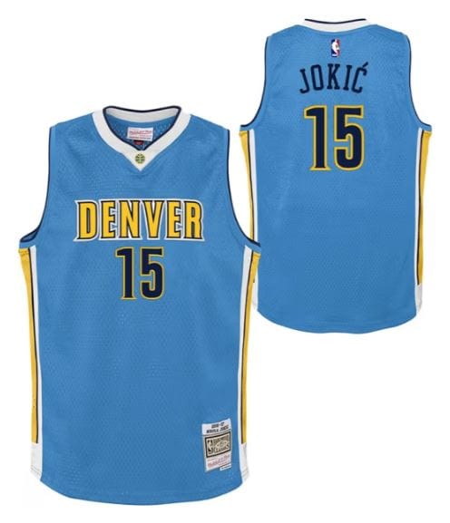 Mitchell & Ness Youth Jersey Youth Nikola Jokic Denver Nuggets Mitchell & Ness NBA Light Blue Throwback Jersey - Unisex