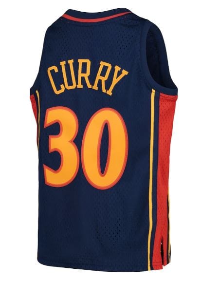 Mitchell & Ness Youth Jersey Youth Stephen Curry Golden State Warriors Mitchell & Ness NBA Navy Throwback Jersey - Unisex