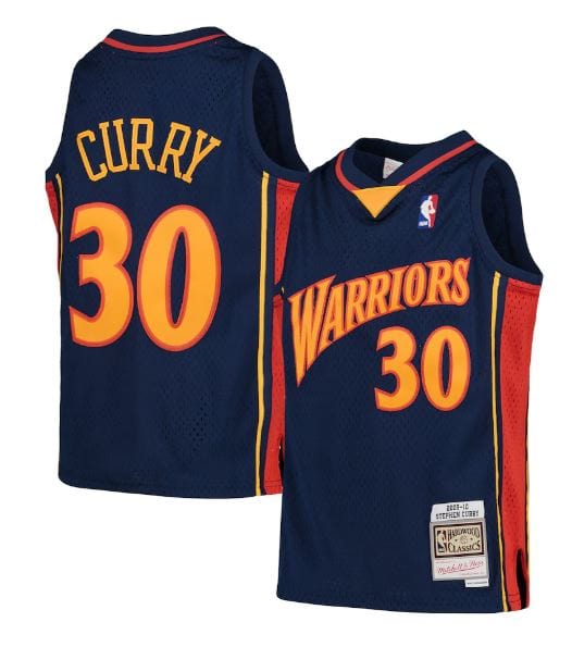 Mitchell & Ness Youth Jersey Youth Stephen Curry Golden State Warriors Mitchell & Ness NBA Navy Throwback Jersey - Unisex