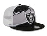 New Era Adjustable Hat Black Las Vegas Raiders New Era Black Tear Stripe Trucker 9FIFTY Snapback Hat