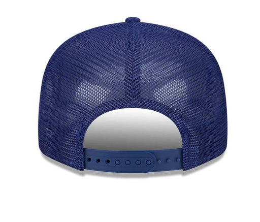 New Era Adjustable Hat Blue Los Angeles Dodgers New Era Blue Stacked Wordmark Trucker 9FIFTY Snapback Hat