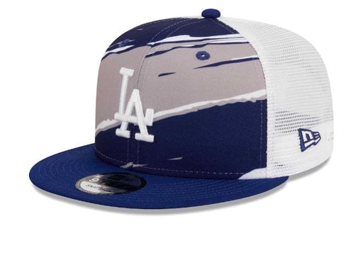 Los Angeles Dodgers New Era Blue Tear Stripe Trucker 9FIFTY Snapback Hat