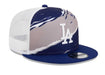 New Era Adjustable Hat Blue Los Angeles Dodgers New Era Blue Tear Stripe Trucker 9FIFTY Snapback Hat