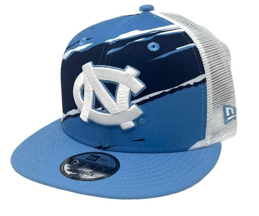 New Era Adjustable Hat Blue North Carolina Tar Heels New Era Blue Tear Stripe Trucker 9FIFTY Snapback Hat