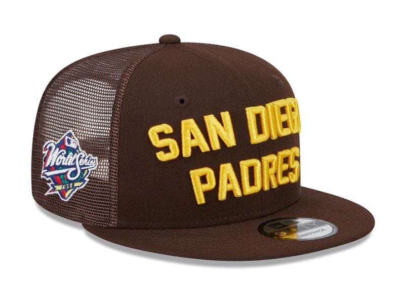 New Era 9FIFTY San Diego Padres Stacked Snapback Hat Burnt Wood Brown