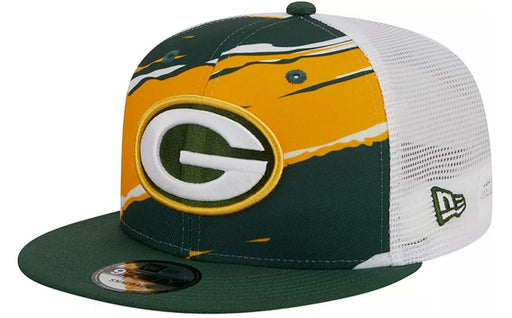 Green Bay Packers New Era Green Tear Stripe Trucker 9FIFTY Snapback Hat
