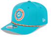 New Era Adjustable Hat OSFA / Aqua Miami Dolphins New Era Aqua 2024 Sideline Roper 9SEVENTY Stretch-Snapback Hat